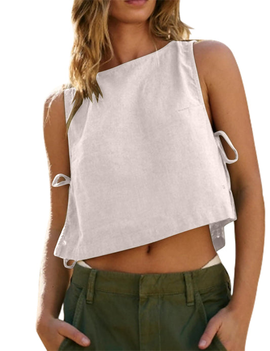 Tie Breeze Crop Tank Tops